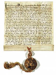 Údajná zakládací listina města Litomyšle datovaná 27. 7. 1259 - dobové falzum, zdroj: archív Vydavatelství MCU, foto: Libor Sváček